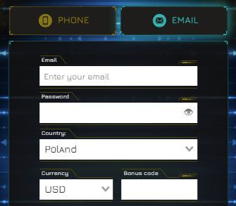 Tworzenie konta w Winity Formularz rejestracji